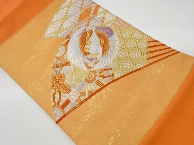 JAPANESE KIMONO / VINTAGE NAGOYA OBI / WOVEN PHOENIX